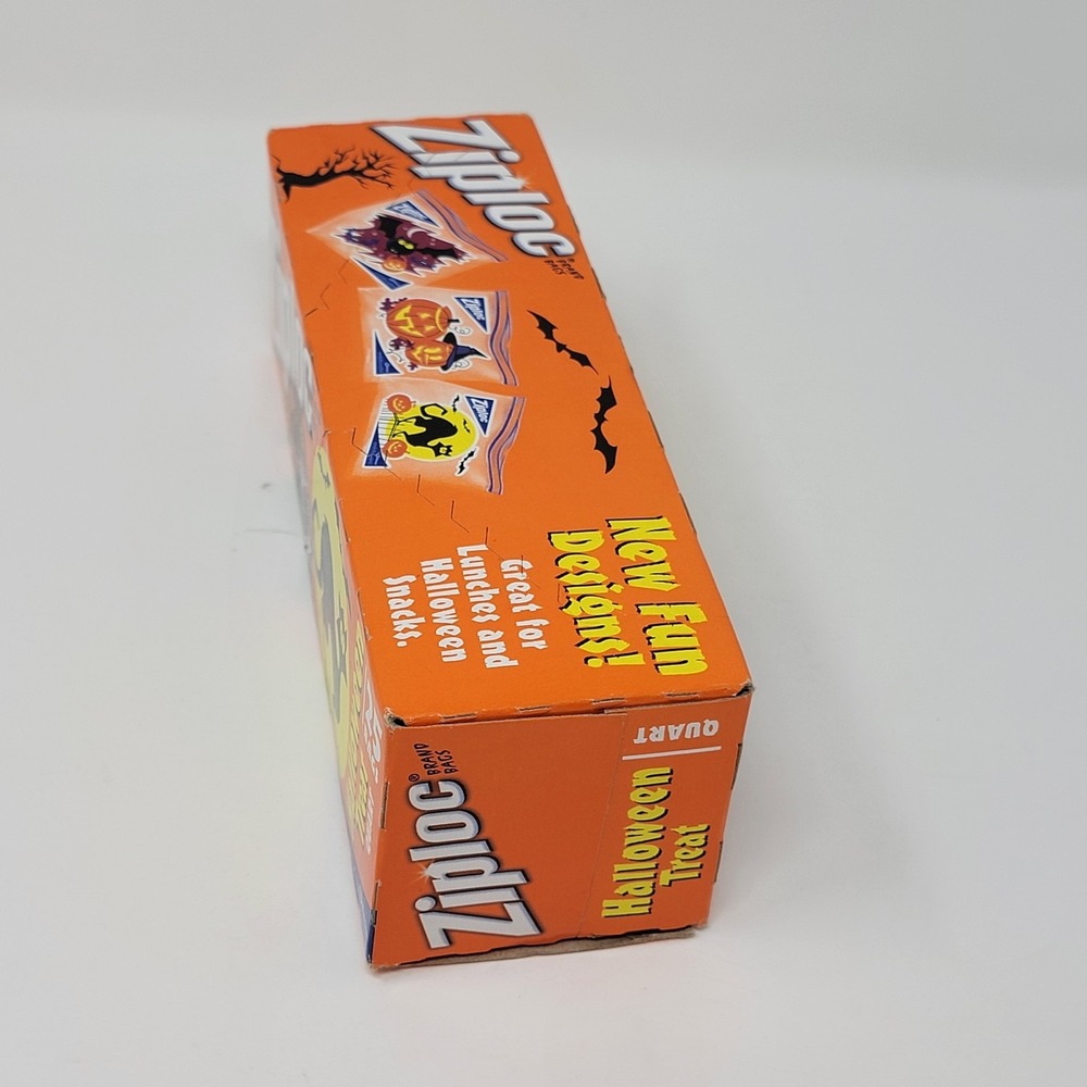 NOS 2009 Ziploc Halloween Print Quart Bags - 25 count - Bats Cats Jack-O-Lantern - Picture 6 of 14